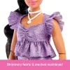 Mattel Barbie Deluxe Style baba fényes lila ruhában