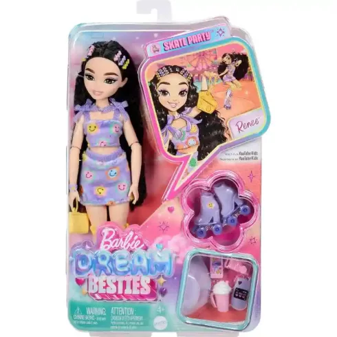 Mattel Barbie Dream Besties Renee hajlékony görkoris divatbaba