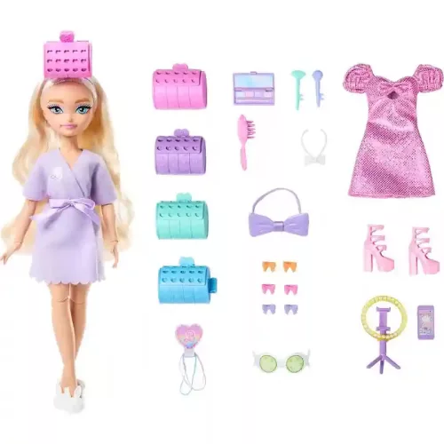 Mattel Barbie Dream Besties Malibu baba fodrászos kiegészítőkkel