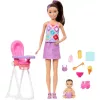 Mattel Barbie Skipper bébiszitter baba etetőszékkel és kisbabával