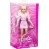 Mattel Barbie Deluxe Style baba csíkos mintás rózsaszín farmerruhában
