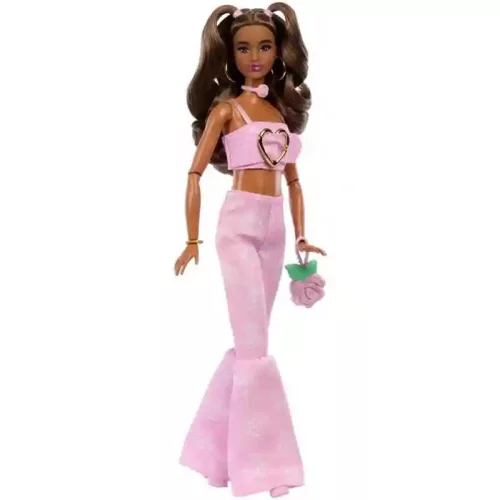 Mattel Barbie Deluxe Style baba rózsa mintás rózsaszín ruhában