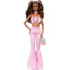 Mattel Barbie Deluxe Style baba rózsa mintás rózsaszín ruhában