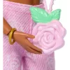 Mattel Barbie Deluxe Style baba rózsa mintás rózsaszín ruhában