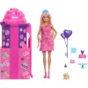 Mattel Barbie Rise & Surprise születésnapi babakészlet kiskutyával és csúszdával