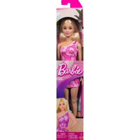 Mattel Barbie szőke hajú baba rózsaszín ruhában