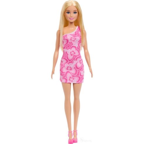 Mattel Barbie szőke hajú baba rózsaszín ruhában