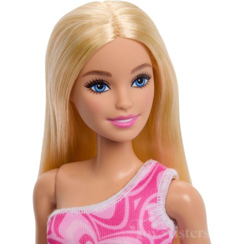 Mattel Barbie szőke hajú baba rózsaszín ruhában
