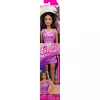 Mattel Barbie fekete hajú baba lila ruhában