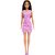 Mattel Barbie fekete hajú baba lila ruhában