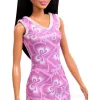 Mattel Barbie fekete hajú baba lila ruhában