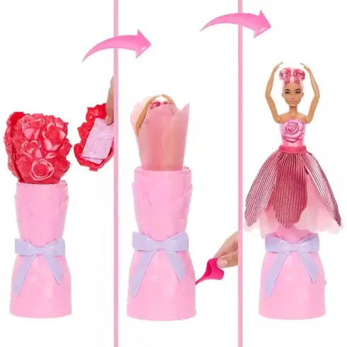Mattel Barbie Petal Pop virágvarázs illatos baba - Rózsa
