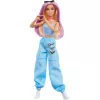 Mattel Barbie Deluxe Style baba metálrózsaszín ruhában