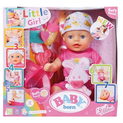 Zapf Creation Baby Born Soft Touch 7 funkciós, interaktív lány baba 36cm