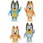   Bluey - Bluey családja 4db-os figuraszett, Bluey, Bingo, Csibész, Szimat