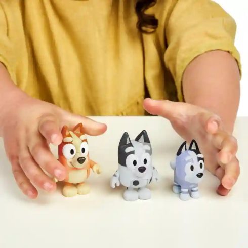 Bluey - Unokatestvérek 3db-os figuraszett (Bingo, Zokni, Gombóc)