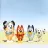 Bluey - Bluey, Rozsdás, Chloe és Calypso figurák