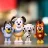 Bluey - Bluey, Rozsdás, Chloe és Calypso figurák