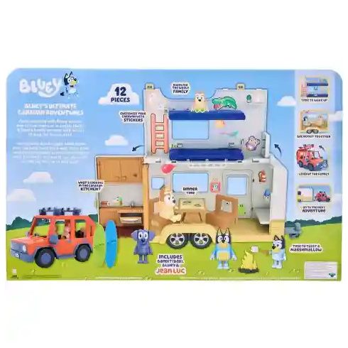 Bluey - Családi kirándulás lakókocsival Csibész, Bluey és Jean Luc figurákkal