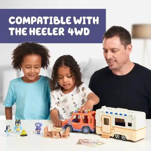 Bluey - Családi kirándulás lakókocsival Csibész, Bluey és Jean Luc figurákkal