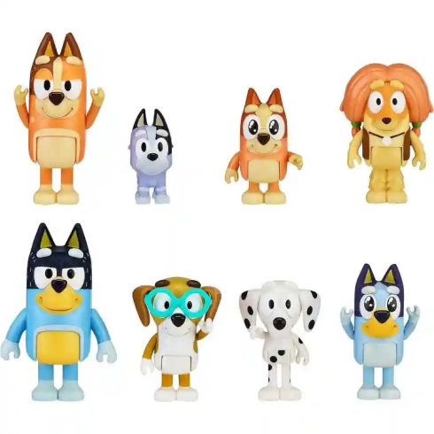 Bluey - Bluey családja és barátai 8db-os figuraszett