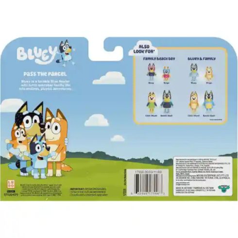 Bluey - Bluey, Bingo, Mázli apukája és Lila figurák csomagozás játékszett
