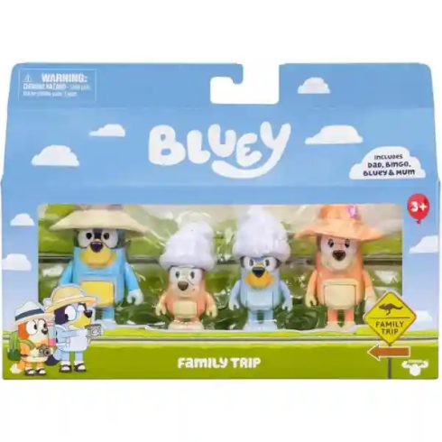 Bluey - Bluey, Bingo, Csibész és Szimat figurák családi nyaralása