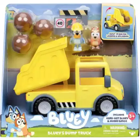 Bluey - Billenős teherautó Bluey és Bingo figurákkal