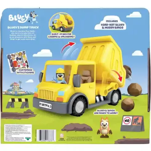 Bluey - Billenős teherautó Bluey és Bingo figurákkal