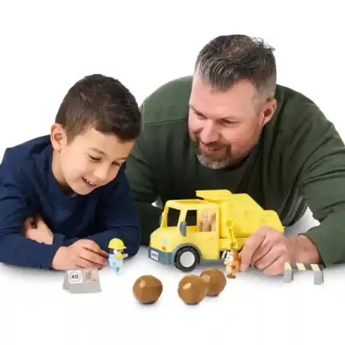 Bluey - Billenős teherautó Bluey és Bingo figurákkal