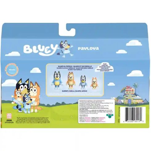 Bluey - Cukrászda 4db-os figuraszett, Bluey, Bingo, Csibész, Szimat