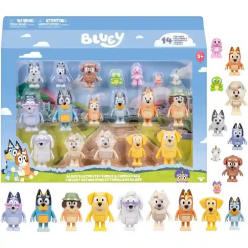 Bluey - Bluey családja és barátai 14db-os figuraszett