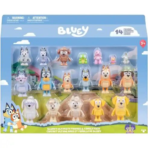 Bluey - Bluey családja és barátai 14db-os figuraszett