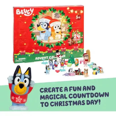 Bluey - Adventi kalendárium, naptár 4 figurával