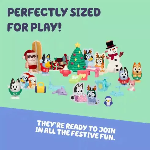 Bluey - Adventi kalendárium, naptár 4 figurával