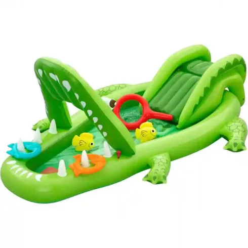 Bestway felfújható aligátoros medence játszótér 234 x 163 x 87 cm