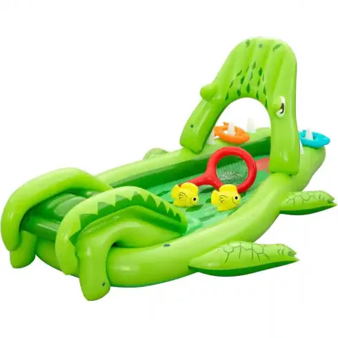 Bestway felfújható aligátoros medence játszótér 234 x 163 x 87 cm