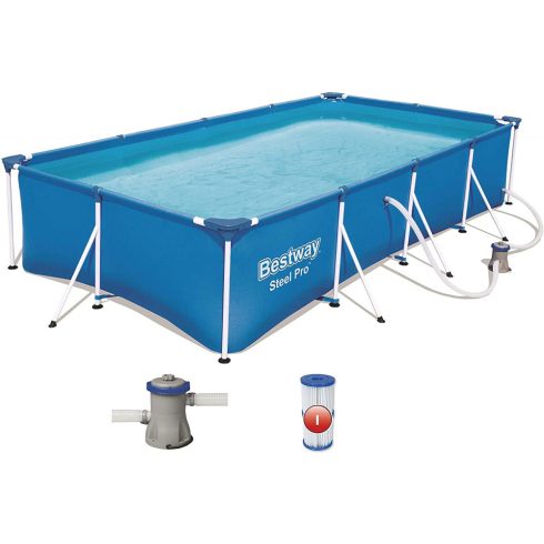 Bestway Florida Steel Pro fémvázas medence vízforgatóval 400 x 211 x 81 cm