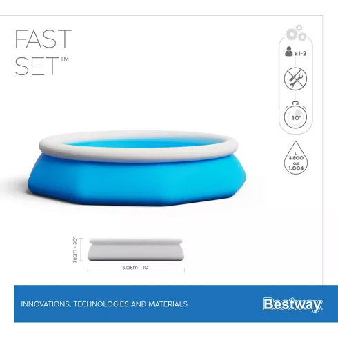 Bestway Korfu Fast Set felfújható családi medence vízforgatóval 305 x 76 cm