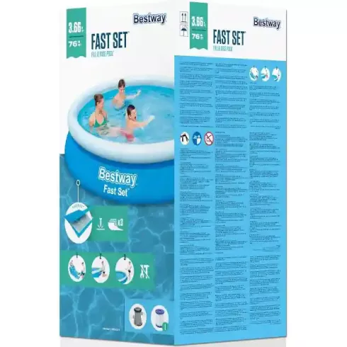 Bestway Rodos Fast Set felfújható családi medence vízforgatóval 366 x 76 cm