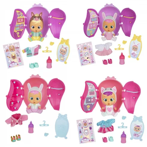 Cry Babies Storyland - Öltöztethető meglepetés játékbaba gardrób alakú házban kiegészítőkkel S2