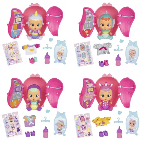 Cry Babies Storyland - Öltöztethető meglepetés játékbaba gardrób alakú házban kiegészítőkkel S2