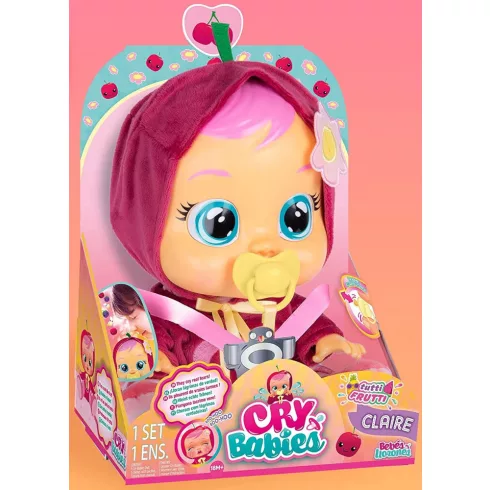 Cry Babies Tutti Frutti - Claire cseresznye illatú interaktív játékbaba 30cm