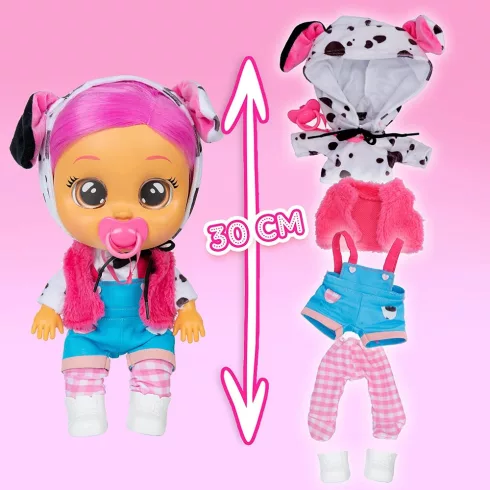 Cry Babies Dressy - Dotty dalmata kutya interaktív öltöztethető játékbaba 30cm