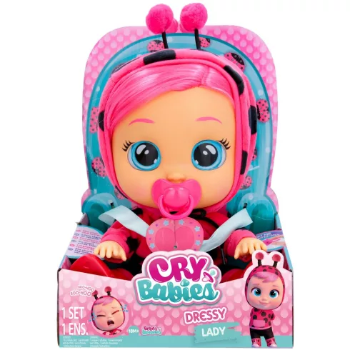 Cry Babies Dressy - Lady katica interaktív öltöztethető játékbaba 30cm