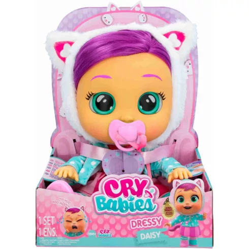 Cry Babies Dressy - Daisy cica interaktív öltöztethető játékbaba 30cm