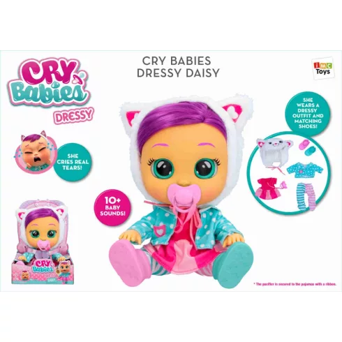 Cry Babies Dressy - Daisy cica interaktív öltöztethető játékbaba 30cm