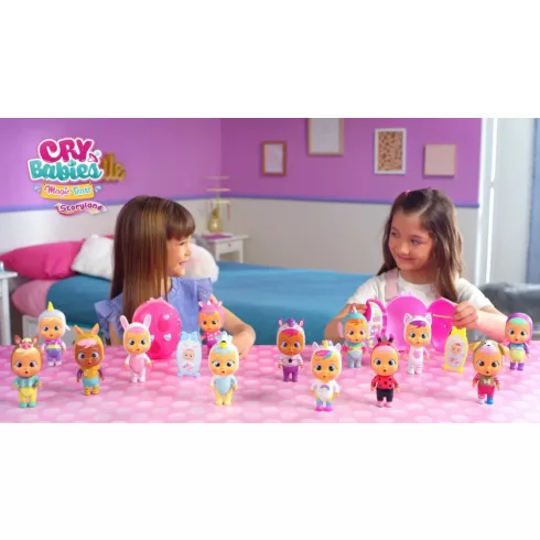 Cry Babies Storyland - Öltöztethető meglepetés játékbaba gardrób alakú házban kiegészítőkkel