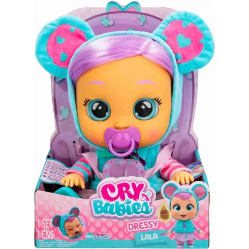 Cry Babies Dressy - Lala egérke interaktív öltöztethető játékbaba 30cm