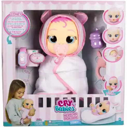 Cry Babies - Újszülött Coney interaktív játékbaba 32cm